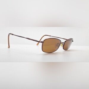 Brown Oval Metal Sunglasses Frames Only
